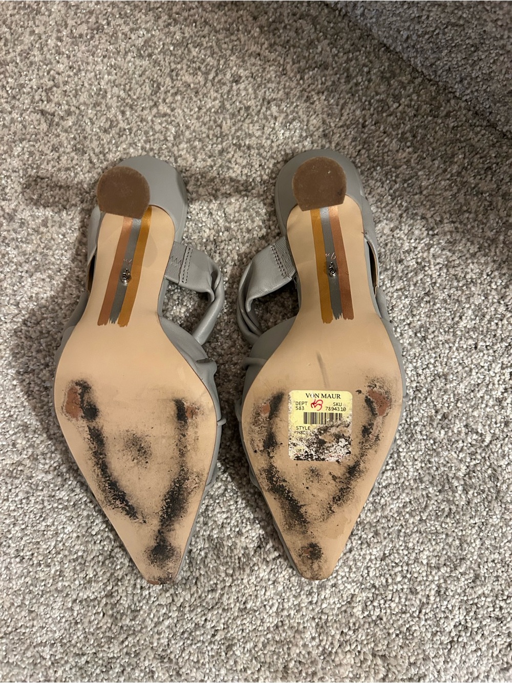 Grey Women's Ruched Pointed-Toe Mules - Picture 6 of 6